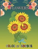 Flowers Color by Number: Coloring Book for Kids Ages 6-12