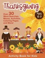 Thanksgiving Activity Book For Kids Ages 5-7