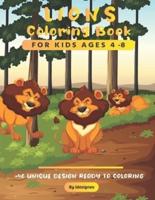 Lions Coloring Book For Kids Ages 4-8