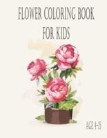 Flower Coloring Book For Kids Age 4-15