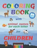 Coloring Book With Animal Names For Each Letter For Children