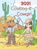 Cow Boy and Cow Girl Coloring Calendar 2021