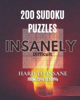 200 Sudoku Puzzles Insanely Difficult Hard to Insane from 75% to 100%