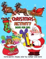 Word Search, Mazes Christmas Activity Book for Kids Ages 4-8