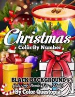 Christmas Color by Number BLACK BACKGROUND Coloring Books For Adults
