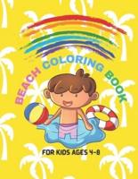 Beach Coloring Book For Kids Ages 4-8