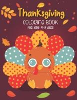 Thanksgiving Coloring Book for Kids 4-8 Ages