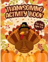 Thanksgiving Activity Book For Kids Ages 4-8