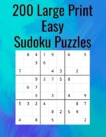 200 Large Print Easy Sudoku Puzzles