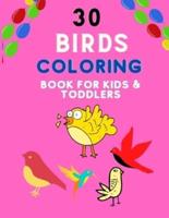 30 Birds Coloring Book for Kids & Toddlers