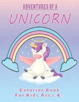 Adventures of a Unicorn Coloring Books For Kids