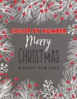 Merry Christmas & Happy New Year Color By Number Coloring Book For Adults