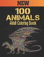 100 Animals Adult Coloring Book