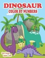 Dinosaur Color by Numbers for Kids Ages 4-8