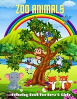 Zoo Animals - Coloring Book For Boys & Girls