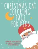 Christmas Cat Coloring Page for Kids