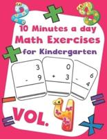 10 Minutes a Day Math Excercise for Kindergarten Vol.4