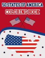 50 States Of America Coloring Book: The 50 States Maps Of United States America   Coloring Book Map of United States   50 US States With History Facts   Patriotic   Great Gift For Independence Day and traveler adult kids and men