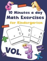 10 Minutes a Day Math Excercise for Kindergarten Vol.7