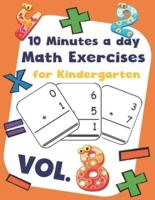 10 Minutes a Day Math Excercise for Kindergarten Vol.8