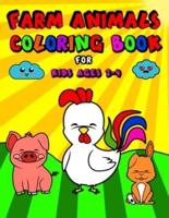 Farm Animals Coloring Book For Kids Ages 2-4