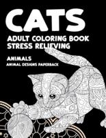 Adult Coloring Book Stress Relieving Animal Designs Paperback - Animals - Cats