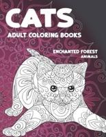 Adult Coloring Books Enchanted Forest - Animals - Cats
