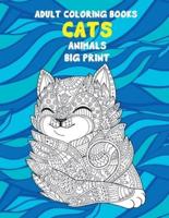Adult Coloring Books Big Print - Animals - Cats