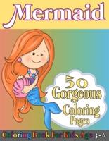 Mermaid Coloring Book for Kids Age 3-6;5O Gorgeous Coloring Pages