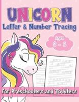 Unicorn Letter & Number Tracing For Preschoolers and Toddlers