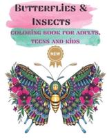 Butterflies & Insects Coloring Books for Adults, Teens, and Kids