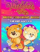 Valentine's Day Bear Coloring Book For Kids Ages 4-8
