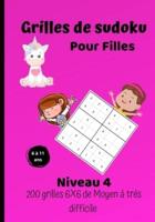 Grilles De Sudoku Pour Filles - Niveau 4 - 200 Grilles 6X6 De Moyen À Très Difficile -