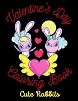 Valentine's Day Coloring Book Cute Rabbits