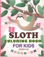 Sloth Coloring Book For Kids Ages 4-8