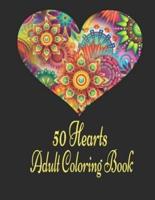50 Hearts Adult Coloring Book