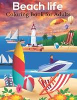 Beach Life Coloring Book For Adults