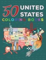 50 United States Coloring Book