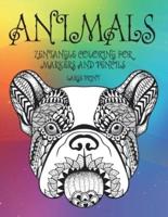 Zentangle Coloring for Markers and Pencils - Animals - Large Print