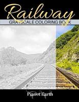 Railway Grayscale Coloring Book