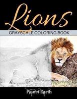 Lions Grayscale Coloring Book