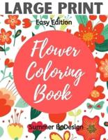 Large Print Flower Coloring Book