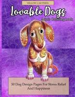 Lovable Dogs Adult Coloring Book