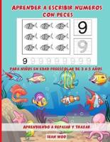 Aprender a Escribir Numeros Con Pesces Para Niños En Edad Preescolar De 3 a 5 Años