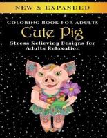 Cute Pig - Adult Coloring Book
