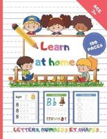 Learn at home: Activity book / notebook for writing letters and numbers / learning animals / home schooling / From 3 years / Preschool / learning to write the alphabet / learning to trace / small section.