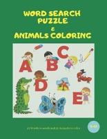 Word Search Puzzle & Animals Coloring