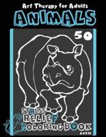 Stress Relief Coloring Book Animals Art Therapy for Adults