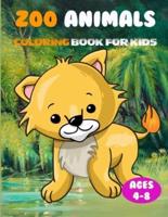 Zoo Animals Coloring Book for Kids Ages 4-8