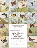 Butterflies #1 Traditional Outlines Coloring Book
